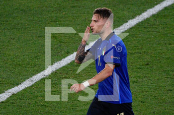 2021-06-16 - Ciro Immobile of Italy celebrates after scoring goal 3-0 during the UEFA Euro 2020 Group A - Italy vs Switzerland at the Olimpic Stadium in Rome. - UEFA EURO 2020 GROUP A - ITALY VS SWITZERLAND - UEFA EUROPEAN - SOCCER