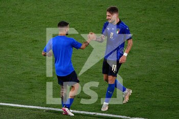 2021-06-16 - Ciro Immobile of Italy and Lorenzo Insigne of Italy seen in action during the UEFA Euro 2020 Group A - Italy vs Switzerland at the Olimpic Stadium in Rome. - UEFA EURO 2020 GROUP A - ITALY VS SWITZERLAND - UEFA EUROPEAN - SOCCER