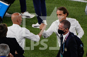2021-06-16 - Roberto Mancini coach of Italy and Gianluca Vialli  during the UEFA Euro 2020 Group A - Italy vs Switzerland at the Olimpic Stadium in Rome. - UEFA EURO 2020 GROUP A - ITALY VS SWITZERLAND - UEFA EUROPEAN - SOCCER