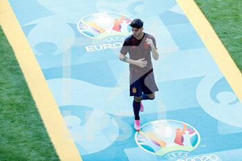 2021-06-19 - Alvaro Morata of Spain warms up during the UEFA Euro 2020, Group E football match between Spain and Poland on June 19, 2021 at La Cartuja stadium in Seville, Spain - Photo Joaquin Corchero / Spain DPPI / DPPI - UEFA EURO 2020, GROUP E - SPAIN VS POLAND - UEFA EUROPEAN - SOCCER