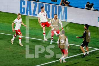 2021-06-19 - Robert Lewandowski of Poland celebrates his goal during the UEFA Euro 2020, Group E football match between Spain and Poland on June 19, 2021 at La Cartuja stadium in Seville, Spain - Photo Joaquin Corchero / Spain DPPI / DPPI - UEFA EURO 2020, GROUP E - SPAIN VS POLAND - UEFA EUROPEAN - SOCCER