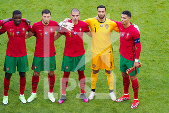 2021-06-19 - William Carvalho, Ruben Dias, Pepe, Rui Patricio and Cristiano Ronaldo of Portugal during the UEFA Euro 2020, Group F football match between Portugal and Germany on June 19, 2021 at Allianz Arena in Munich, Germany - Photo Andre Weening / Orange Pictures / DPPI - UEFA EURO 2020, GROUP F - PORTUGAL VS GERMANY - UEFA EUROPEAN - SOCCER