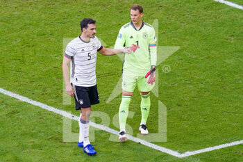 2021-06-19 - Mats Hummels of Germany and Manuel Neuer of Germany during the UEFA Euro 2020, Group F football match between Portugal and Germany on June 19, 2021 at Allianz Arena in Munich, Germany - Photo Andre Weening / Orange Pictures / DPPI - UEFA EURO 2020, GROUP F - PORTUGAL VS GERMANY - UEFA EUROPEAN - SOCCER
