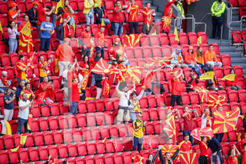 2021-06-21 - Fans of North Macedonia during the UEFA Euro 2020, Group C football match between North Macedonia and Netherlands on June 21, 2021 at the Johan Cruijff ArenA in Amsterdam, Netherlands - Photo Marcel ter Bals / Orange Pictures / DPPI - UEFA EURO 2020, GROUP C - NORTH MACEDONIA VS NETHERLANDS - UEFA EUROPEAN - SOCCER