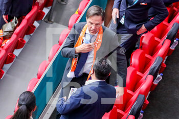 2021-06-21 - Prime minister of the Netherlands Mark Rutte during the UEFA Euro 2020, Group C football match between North Macedonia and Netherlands on June 21, 2021 at the Johan Cruijff ArenA in Amsterdam, Netherlands - Photo Marcel ter Bals / Orange Pictures / DPPI - UEFA EURO 2020, GROUP C - NORTH MACEDONIA VS NETHERLANDS - UEFA EUROPEAN - SOCCER
