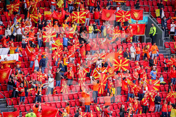 2021-06-21 - Fans of North Macedonia during the UEFA Euro 2020, Group C football match between North Macedonia and Netherlands on June 21, 2021 at the Johan Cruijff ArenA in Amsterdam, Netherlands - Photo Marcel ter Bals / Orange Pictures / DPPI - UEFA EURO 2020, GROUP C - NORTH MACEDONIA VS NETHERLANDS - UEFA EUROPEAN - SOCCER
