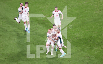 2021-06-23 - Andras Schafer of Hungary celebrates his goal 1-2 during the UEFA Euro 2020, Group F football match between Germany and Hungary on June 23, 2021 at Allianz Arena in Munich, Germany - Photo Jurgen Fromme / firo Sportphoto / DPPI - UEFA EURO 2020, GROUP F - GERMANY AND HUNGARY - UEFA EUROPEAN - SOCCER