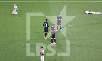 2021-06-23 - Jamal Musiala, Leon Goretzka, Toni Kroos, Joshua Kimmich of Germany celebrate during the UEFA Euro 2020, Group F football match between Germany and Hungary on June 23, 2021 at Allianz Arena in Munich, Germany - Photo Jurgen Fromme / firo Sportphoto / DPPI - UEFA EURO 2020, GROUP F - GERMANY AND HUNGARY - UEFA EUROPEAN - SOCCER
