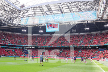 2021-06-26 - Warming up team Denmark during the UEFA Euro 2020, round of 16 football match between Wales and Denmark on June 26, 2021 at the Johan Cruijff ArenA in Amsterdam, Netherlands - Photo Marcel ter Bals / Orange Pictures / DPPI - UEFA EURO 2020, ROUND OF 16 - WALES AND DENMARK - UEFA EUROPEAN - SOCCER