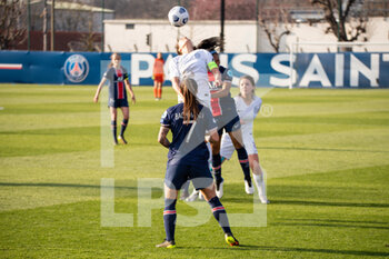 2021-03-09 - Ramona Bachmann of Paris Saint Germain and Perle Morroni of Paris Saint Germain fight for the ball during the UEFA Women's Champions League, round of 16, 1st leg football match between Paris Saint-Germain and AC Sparta Praha on March 8, 2021 at Georges Lefevre stadium in Saint-Germain-en-Laye, France - Photo Melanie Laurent / A2M Sport Consulting / DPPI - PARIS SAINT-GERMAIN AND AC SPARTA PRAHA - UEFA CHAMPIONS LEAGUE WOMEN - SOCCER