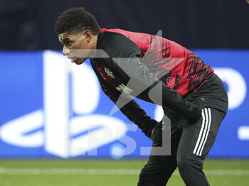 2020-10-20 - Marcus Rashford of Manchester United during the warm up before the UEFA Champions League, Group Stage, Group H football match between Paris Saint-Germain (PSG) and Manchester United (Man U) on October 20, 2020 at Parc des Princes stadium in Paris, France - Photo Jean Catuffe / DPPI - PARIS SAINT-GERMAIN (PSG) VS MANCHESTER UNITED (MAN U) - UEFA CHAMPIONS LEAGUE - SOCCER