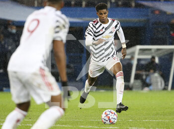 2020-10-20 - Marcus Rashford of Manchester United during the UEFA Champions League, Group Stage, Group H football match between Paris Saint-Germain (PSG) and Manchester United (Man U) on October 20, 2020 at Parc des Princes stadium in Paris, France - Photo Jean Catuffe / DPPI - PARIS SAINT-GERMAIN (PSG) VS MANCHESTER UNITED (MAN U) - UEFA CHAMPIONS LEAGUE - SOCCER