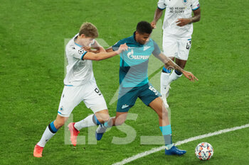 2020-10-20 - Wilmar Barrios of Zenit and Charles de Ketelaere of Club Brugge during the UEFA Champions League, Group Stage, Group F football match between Zenit and Club Brugge on October 20, 2020 at Saint Petersburg Stadium in Saint Petersburg, Russia - Photo Anatoliy Medved / Orange Pictures / DPPI - ZENIT VS CLUB BRUGGE - UEFA CHAMPIONS LEAGUE - SOCCER