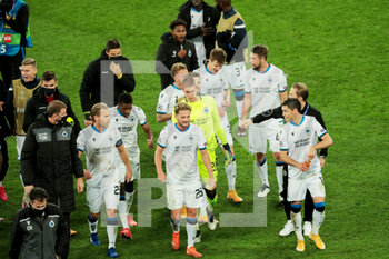 2020-10-20 - Club Brugge players celebrate at the end of the UEFA Champions League, Group Stage, Group F football match between Zenit and Club Brugge on October 20, 2020 at Saint Petersburg Stadium in Saint Petersburg, Russia - Photo Anatoliy Medved / Orange Pictures / DPPI - ZENIT VS CLUB BRUGGE - UEFA CHAMPIONS LEAGUE - SOCCER