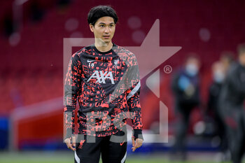 2020-10-21 - Takumi Minamino of Liverpool FC warms up before the UEFA Champions League, Group Stage, Group D football match between Ajax and Liverpool on October 21, 2020 at Johan Cruijff ArenA in Amsterdam, Netherlands - Photo Gerrit van Keulen / Orange Pictures / DPPI -  AJAX VS LIVERPOOL - UEFA CHAMPIONS LEAGUE - SOCCER