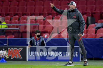 2020-10-21 - Head Coach Jurgen Klopp of Liverpool FC during the UEFA Champions League, Group Stage, Group D football match between Ajax and Liverpool on October 21, 2020 at Johan Cruijff ArenA in Amsterdam, Netherlands - Photo Gerrit van Keulen / Orange Pictures / DPPI -  AJAX VS LIVERPOOL - UEFA CHAMPIONS LEAGUE - SOCCER