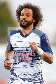 2020-10-21 - Marcelo Vieira of Real Madrid warms up before the UEFA Champions League, Group Stage, Group B football match between Real Madrid and Shakhtar Donetsk on October 21, 2020 at Alfredo Di Stefano stadium in Madrid, Spain - Photo Oscar J Barroso / Spain DPPI / DPPI - REAL MADRID VS SHAKHTAR DONETSK - UEFA CHAMPIONS LEAGUE - SOCCER