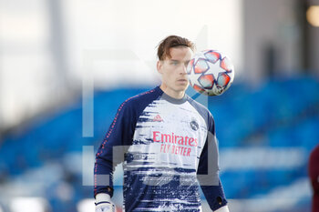 2020-10-21 - Andriy Lunin of Real Madrid warms up before the UEFA Champions League, Group Stage, Group B football match between Real Madrid and Shakhtar Donetsk on October 21, 2020 at Alfredo Di Stefano stadium in Madrid, Spain - Photo Oscar J Barroso / Spain DPPI / DPPI - REAL MADRID VS SHAKHTAR DONETSK - UEFA CHAMPIONS LEAGUE - SOCCER