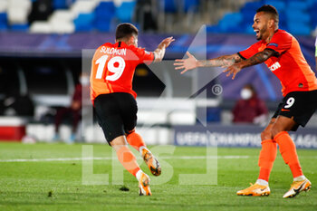 2020-10-21 - Manor Solomon of Shakhtar Donetsk celebrates a goal during the UEFA Champions League, Group Stage, Group B football match between Real Madrid and Shakhtar Donetsk on October 21, 2020 at Alfredo Di Stefano stadium in Madrid, Spain - Photo Oscar J Barroso / Spain DPPI / DPPI - REAL MADRID VS SHAKHTAR DONETSK - UEFA CHAMPIONS LEAGUE - SOCCER