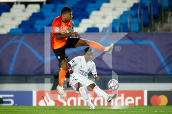 2020-10-21 - Vinicius Junior of Real Madrid in action during the UEFA Champions League, Group Stage, Group B football match between Real Madrid and Shakhtar Donetsk on October 21, 2020 at Alfredo Di Stefano stadium in Madrid, Spain - Photo Oscar J Barroso / Spain DPPI / DPPI - REAL MADRID VS SHAKHTAR DONETSK - UEFA CHAMPIONS LEAGUE - SOCCER