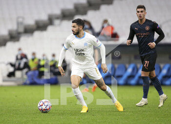 2020-10-27 - Morgan Sanson of Marseille during the UEFA Champions League, Group Stage, Group C football match between Olympique de Marseille and Manchester City on October 27, 2020 at Orange Velodrome stadium in Marseille, France - Photo Jean Catuffe / DPPI - OLYMPIQUE DE MARSEILLE VS MANCHESTER CITY - UEFA CHAMPIONS LEAGUE - SOCCER