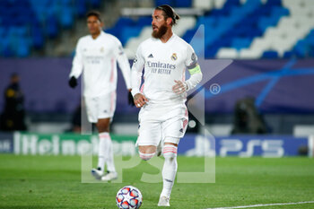 2020-11-03 - Sergio Ramos of Real Madrid in action during the UEFA Champions League, Group Stage, Group B football match between Real Madrid CF and FC Internazionale on November 3, 2020 at Alfredo Di Stefano stadium in Valdebebas near Madrid, Spain - Photo Oscar J Barroso / Spain DPPI / DPPI - REAL MADRID CF VS FC INTERNAZIONALE - UEFA CHAMPIONS LEAGUE - SOCCER
