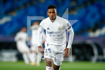 2020-11-03 - Rodrygo Silva de Goes of Real Madrid celebrates a goal during the UEFA Champions League, Group Stage, Group B football match between Real Madrid CF and FC Internazionale on November 3, 2020 at Alfredo Di Stefano stadium in Valdebebas near Madrid, Spain - Photo Oscar J Barroso / Spain DPPI / DPPI - REAL MADRID CF VS FC INTERNAZIONALE - UEFA CHAMPIONS LEAGUE - SOCCER