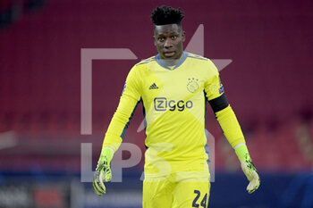 2020-11-25 - Andre Onana of Ajax during the UEFA Champions League, Group D football match between Ajax and Midtjylland on november 25, 2020 at Johan Cruijff Arena in Amsterdam, Netherlands - Photo Gerrit van Keulen / Orange Pictures / DPPI - AJAX VS MIDTJYLLAND - UEFA CHAMPIONS LEAGUE - SOCCER