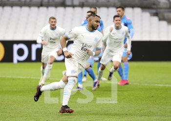 2020-12-01 - Dimitri Payet of Marseille celebrates his first goal on a penalty kick during the UEFA Champions League, Group C football match between Olympique de Marseille (OM) and Olympiacos FC (Olympiakos) on December 1, 2020 at Stade Velodrome in Marseille, France - Photo Jean Catuffe / DPPI - OLYMPIQUE DE MARSEILLE VS OLYMPIACOS FC - UEFA CHAMPIONS LEAGUE - SOCCER