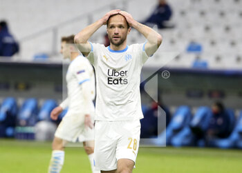 2020-12-01 - Valere Germain of Marseille reacts during the UEFA Champions League, Group C football match between Olympique de Marseille (OM) and Olympiacos FC (Olympiakos) on December 1, 2020 at Stade Velodrome in Marseille, France - Photo Jean Catuffe / DPPI - OLYMPIQUE DE MARSEILLE VS OLYMPIACOS FC - UEFA CHAMPIONS LEAGUE - SOCCER