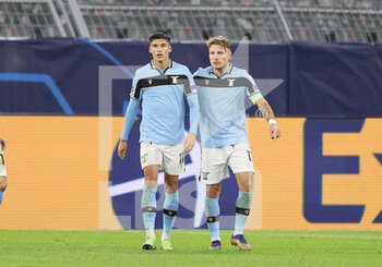 2020-12-02 - Ciro Immobile of Lazio celebrates after the 1-1 goal with Joaquin Correa during the UEFA Champions League, Group F football match between Borussia Dortmund and SS Lazio on December 2, 2020 at Signal Iduna Park in Dortmund, Germany - Photo Jurgen Fromme / firo Sportphoto / DPPI - BORUSSIA DORTMUND VS SS LAZIO - UEFA CHAMPIONS LEAGUE - SOCCER