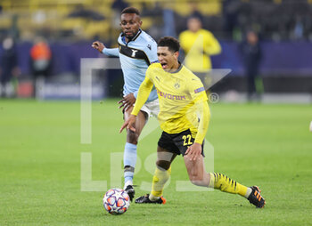 2020-12-02 - Jude Bellingham of Borussia Dortmund and Jean-Daniel Akpa-Akpro of Lazio during the UEFA Champions League, Group F football match between Borussia Dortmund and SS Lazio on December 2, 2020 at Signal Iduna Park in Dortmund, Germany - Photo Jurgen Fromme / firo Sportphoto / DPPI - BORUSSIA DORTMUND VS SS LAZIO - UEFA CHAMPIONS LEAGUE - SOCCER