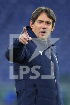 2020-12-08 - Lazio head coach Simone Inzaghi gestures during warm up before the UEFA Champions League, Group F football match between SS Lazio and Club Brugge KV on December 8, 2020 at Stadio Olimpico in Rome, Italy - Photo Federico Proietti / DPPI - SS LAZIO VS CLUB BRUGGE KV - UEFA CHAMPIONS LEAGUE - SOCCER