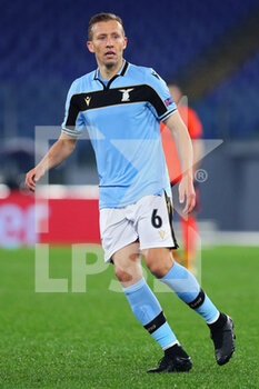 2020-12-08 - Lucas Leiva of Lazio in action during the UEFA Champions League, Group F football match between SS Lazio and Club Brugge KV on December 8, 2020 at Stadio Olimpico in Rome, Italy - Photo Federico Proietti / DPPI - SS LAZIO VS CLUB BRUGGE KV - UEFA CHAMPIONS LEAGUE - SOCCER