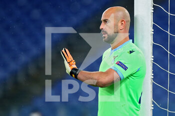 2020-12-08 - Lazio goalkeeper Pepe Reina gestures during the UEFA Champions League, Group F football match between SS Lazio and Club Brugge KV on December 8, 2020 at Stadio Olimpico in Rome, Italy - Photo Federico Proietti / DPPI - SS LAZIO VS CLUB BRUGGE KV - UEFA CHAMPIONS LEAGUE - SOCCER