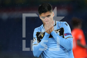 2020-12-08 - Joaquin Correa of Lazio reacts during the UEFA Champions League, Group F football match between SS Lazio and Club Brugge KV on December 8, 2020 at Stadio Olimpico in Rome, Italy - Photo Federico Proietti / DPPI - SS LAZIO VS CLUB BRUGGE KV - UEFA CHAMPIONS LEAGUE - SOCCER