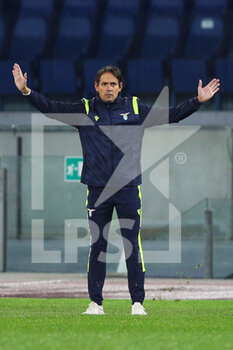 2020-12-08 - Lazio head coach Simone Inzaghi gestures during the UEFA Champions League, Group F football match between SS Lazio and Club Brugge KV on December 8, 2020 at Stadio Olimpico in Rome, Italy - Photo Federico Proietti / DPPI - SS LAZIO VS CLUB BRUGGE KV - UEFA CHAMPIONS LEAGUE - SOCCER