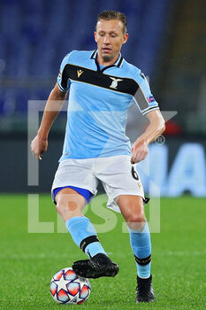 2020-12-08 - Lucas Leiva of Lazio in action during the UEFA Champions League, Group F football match between SS Lazio and Club Brugge KV on December 8, 2020 at Stadio Olimpico in Rome, Italy - Photo Federico Proietti / DPPI - SS LAZIO VS CLUB BRUGGE KV - UEFA CHAMPIONS LEAGUE - SOCCER