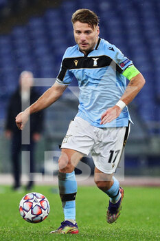 2020-12-08 - Ciro Immobile of Lazio in action during the UEFA Champions League, Group F football match between SS Lazio and Club Brugge KV on December 8, 2020 at Stadio Olimpico in Rome, Italy - Photo Federico Proietti / DPPI - SS LAZIO VS CLUB BRUGGE KV - UEFA CHAMPIONS LEAGUE - SOCCER