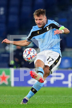 2020-12-08 - Ciro Immobile of Lazio in action during the UEFA Champions League, Group F football match between SS Lazio and Club Brugge KV on December 8, 2020 at Stadio Olimpico in Rome, Italy - Photo Federico Proietti / DPPI - SS LAZIO VS CLUB BRUGGE KV - UEFA CHAMPIONS LEAGUE - SOCCER