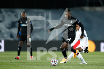 2020-12-09 - Breel Embolo of Monchengladbach in action during the UEFA Champions League, Group B football match between Real Madrid and Borussia Monchengladbach on december 9, 2020 at Ciudad Deportiva Real Madrid in Valdebebas, Madrid, Spain - Photo Oscar J Barroso / Spain DPPI / DPPI - REAL MADRID VS BORUSSIA MONCHENGLADBACH - UEFA CHAMPIONS LEAGUE - SOCCER