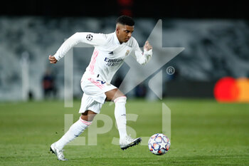 2020-12-09 - Rodrygo Silva de Goes of Real Madrid in action during the UEFA Champions League, Group B football match between Real Madrid and Borussia Monchengladbach on december 9, 2020 at Ciudad Deportiva Real Madrid in Valdebebas, Madrid, Spain - Photo Oscar J Barroso / Spain DPPI / DPPI - REAL MADRID VS BORUSSIA MONCHENGLADBACH - UEFA CHAMPIONS LEAGUE - SOCCER