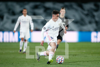 2020-12-09 - Sergio Arribas of Real Madrid in action during the UEFA Champions League, Group B football match between Real Madrid and Borussia Monchengladbach on december 9, 2020 at Ciudad Deportiva Real Madrid in Valdebebas, Madrid, Spain - Photo Oscar J Barroso / Spain DPPI / DPPI - REAL MADRID VS BORUSSIA MONCHENGLADBACH - UEFA CHAMPIONS LEAGUE - SOCCER
