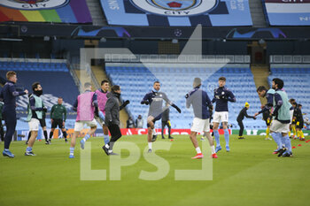 2021-04-06 - Manchester City players warming up during the UEFA Champions League, quarter final, 1st leg football match between Manchester City and Borussia Dortmund on April 6, 2021 at the Etihad Stadium in Manchester, England - Photo Craig Galloway / ProSportsImages / DPPI - MANCHESTER CITY AND BORUSSIA DORTMUND - UEFA CHAMPIONS LEAGUE - SOCCER