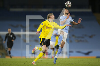 2021-04-06 - Borussia Dortmund forward Erling Haaland (9) and Manchester City defender Ruben Dias (3) during the UEFA Champions League, quarter final, 1st leg football match between Manchester City and Borussia Dortmund on April 6, 2021 at the Etihad Stadium in Manchester, England - Photo Craig Galloway / ProSportsImages / DPPI - MANCHESTER CITY AND BORUSSIA DORTMUND - UEFA CHAMPIONS LEAGUE - SOCCER