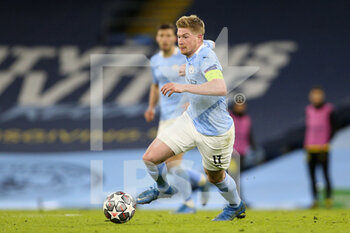 2021-04-06 - Manchester City midfielder Kevin De Bruyne (17) during the UEFA Champions League, quarter final, 1st leg football match between Manchester City and Borussia Dortmund on April 6, 2021 at the Etihad Stadium in Manchester, England - Photo Craig Galloway / ProSportsImages / DPPI - MANCHESTER CITY AND BORUSSIA DORTMUND - UEFA CHAMPIONS LEAGUE - SOCCER