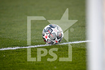2021-04-06 - Illustration, ball of the match during the UEFA Champions League, Quarter final, 1st leg football match between Real Madrid and Liverpool FC on April 6, 2021 at Alfredo Di Stefano stadium in Valdebebas, Madrid, Spain - Photo Oscar J Barroso / Spain DPPI / DPPI - REAL MADRID AND LIVERPOOL FC - UEFA CHAMPIONS LEAGUE - SOCCER