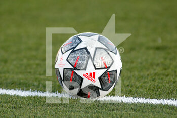 2021-04-06 - Illustration, ball of the match during the UEFA Champions League, Quarter final, 1st leg football match between Real Madrid and Liverpool FC on April 6, 2021 at Alfredo Di Stefano stadium in Valdebebas, Madrid, Spain - Photo Oscar J Barroso / Spain DPPI / DPPI - REAL MADRID AND LIVERPOOL FC - UEFA CHAMPIONS LEAGUE - SOCCER