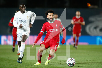 2021-04-06 - Mohamed Salah of Liverpool during the UEFA Champions League, Quarter final, 1st leg football match between Real Madrid and Liverpool FC on April 6, 2021 at Alfredo Di Stefano stadium in Valdebebas, Madrid, Spain - Photo Oscar J Barroso / Spain DPPI / DPPI - REAL MADRID AND LIVERPOOL FC - UEFA CHAMPIONS LEAGUE - SOCCER