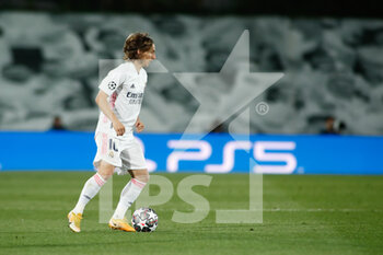 2021-04-06 - Luka Modric of Real Madrid during the UEFA Champions League, Quarter final, 1st leg football match between Real Madrid and Liverpool FC on April 6, 2021 at Alfredo Di Stefano stadium in Valdebebas, Madrid, Spain - Photo Oscar J Barroso / Spain DPPI / DPPI - REAL MADRID AND LIVERPOOL FC - UEFA CHAMPIONS LEAGUE - SOCCER